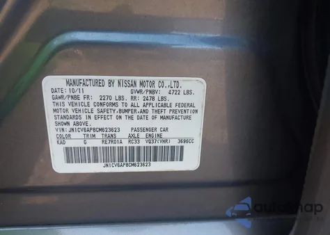 2012 Infiniti G37 Sport from USA, damaged, VIN JN1CV6AP8CM623623